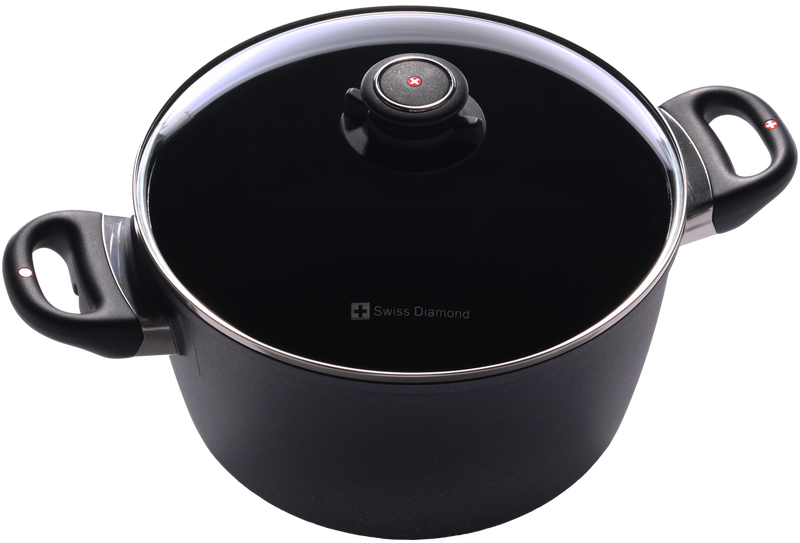 Swiss Diamond HD 5.2L 24cm Nonstick Casserole with Glass Lid