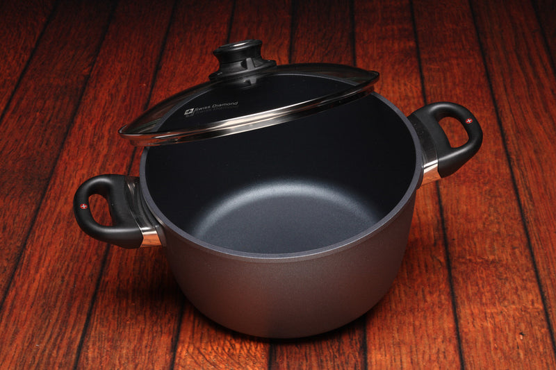 Swiss Diamond HD 5.2L 24cm Nonstick Casserole with Glass Lid