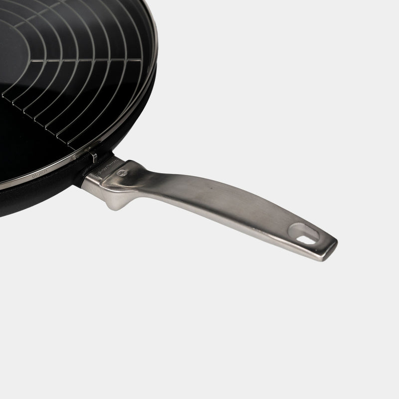 CXD Induction 32x9.5cm 5L wok with glass vented lid