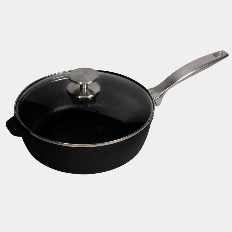 CXD Induction 24x7.5cm 3L deep saute pan with glass vented lid