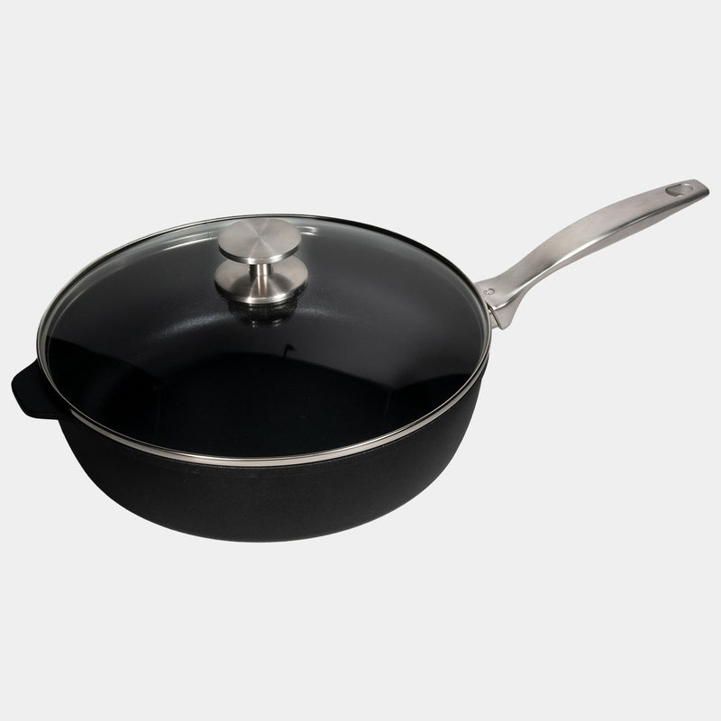 CXD Induction 28x7.5cm 4.2L deep saute pan with glass vented lid