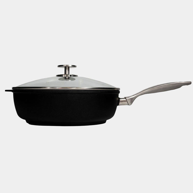 CXD Induction 28x7.5cm 4.2L deep saute pan with glass vented lid