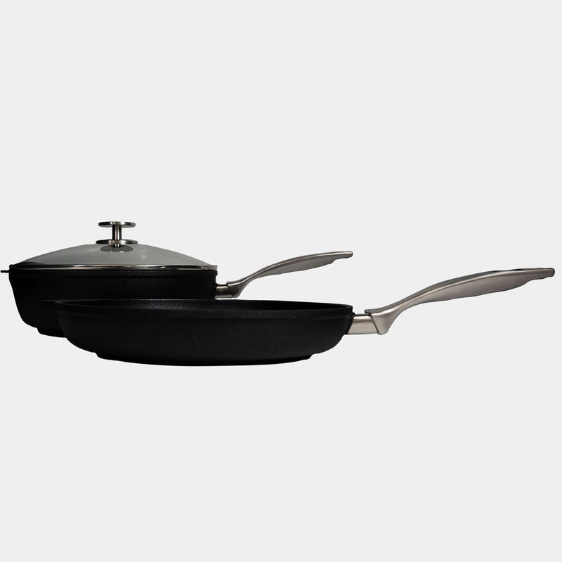 CXD Induction 2 piece set 28cm fry pan and 28cm saute pan with lid (fits both)