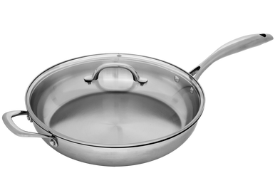 Premium Steel Induction 32cm X 6.5cm 4.8L Saute Pan With Lid