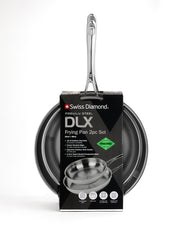 Premium steel DLX 2pc fry pan set half gift box packaging
