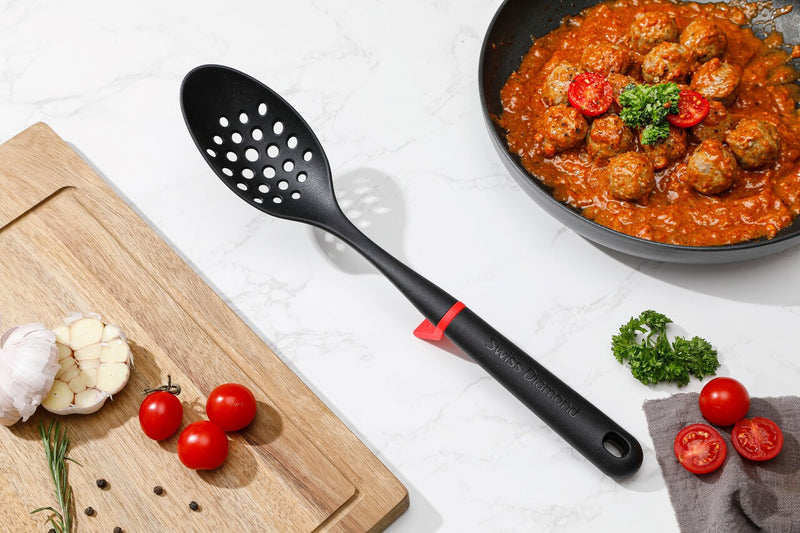 Swiss Diamond LiftGrip Nylon slotted spoon 35x7cm